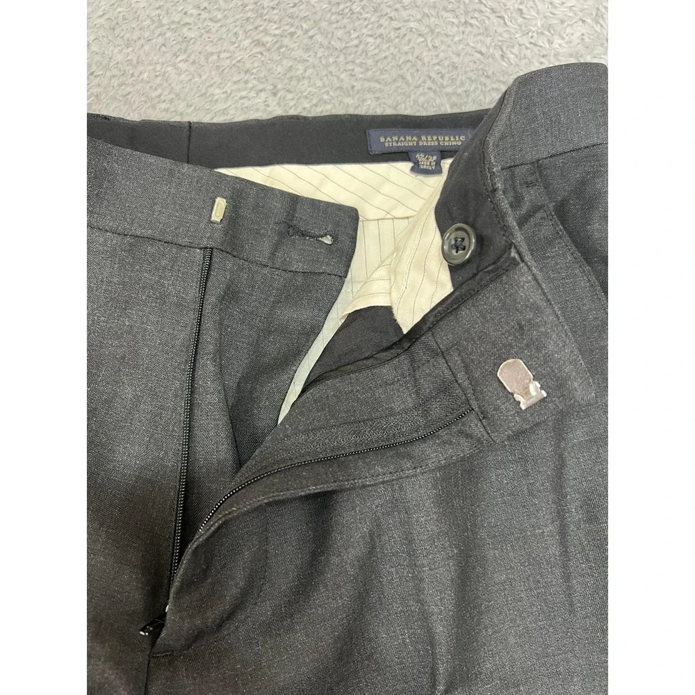Banana Republic Pants Mens 33x30 (Tag 32x32) Gray 100% Wool Straight Dress